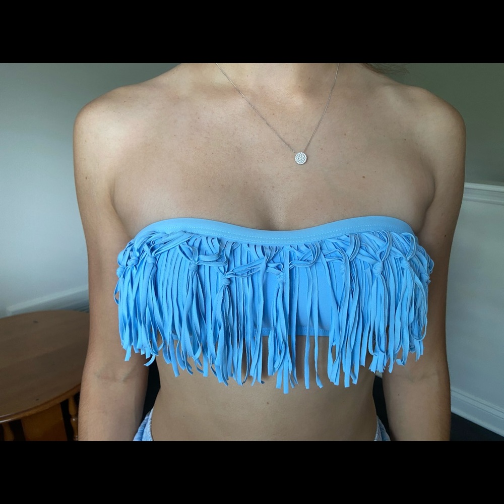LSpace Fringe Strapless Bikini Top